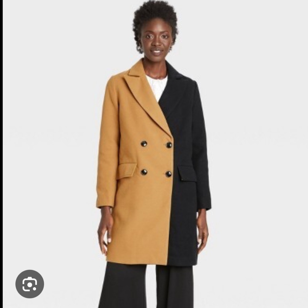 Who What Wear Two Tone Pea Coat